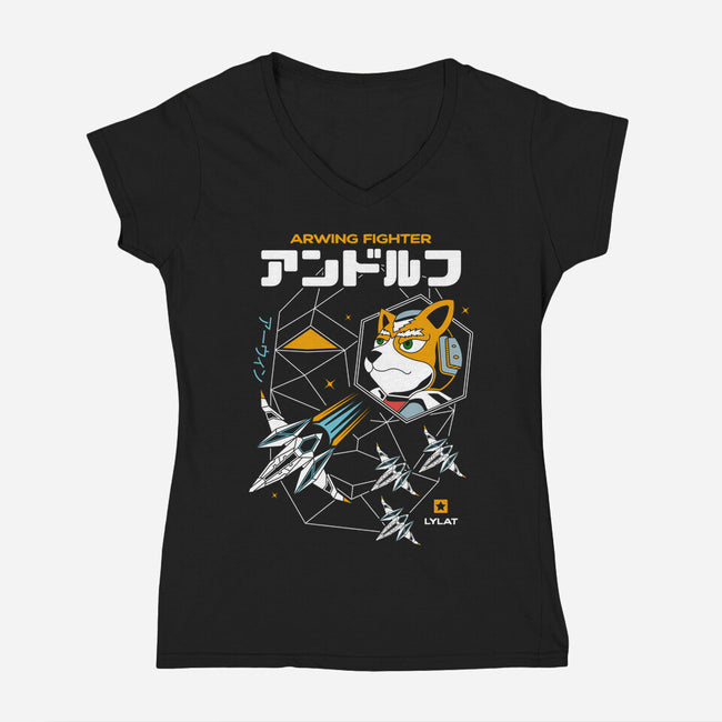 Fight The Telekinetic Face-womens v-neck tee-Logozaste