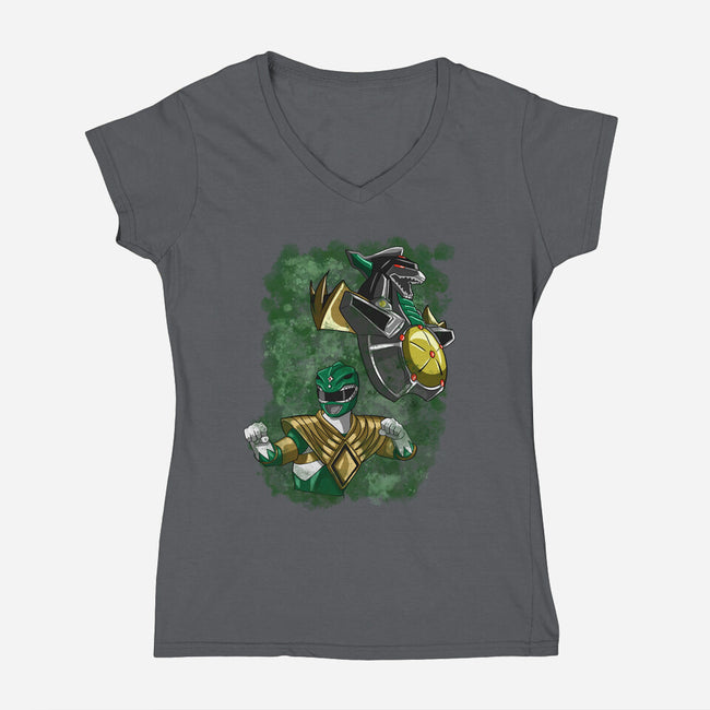 The Green Warrior-womens v-neck tee-nickzzarto