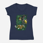 The Green Warrior-womens v-neck tee-nickzzarto