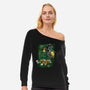 The Green Warrior-womens off shoulder sweatshirt-nickzzarto