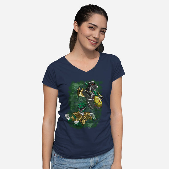 The Green Warrior-womens v-neck tee-nickzzarto
