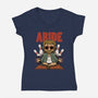 Abiding Dude-womens v-neck tee-zawitees