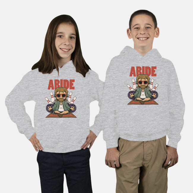Abiding Dude-youth pullover sweatshirt-zawitees