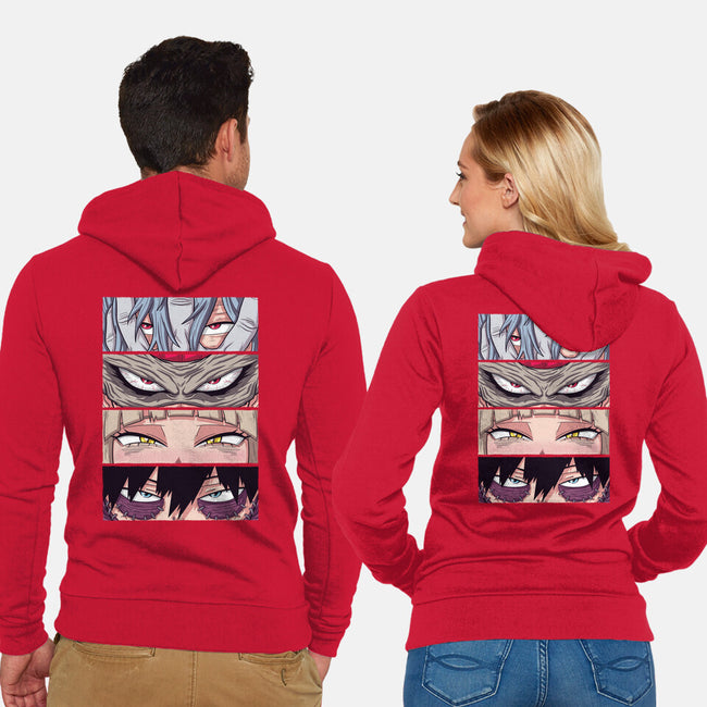 MHA Villain Eyes-unisex zip-up sweatshirt-danielmorris1993