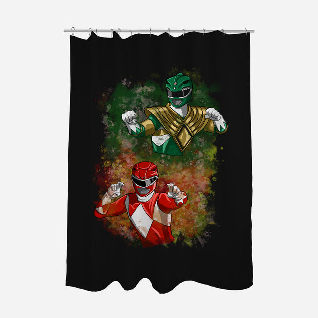 Green Vs Red-none polyester shower curtain-nickzzarto