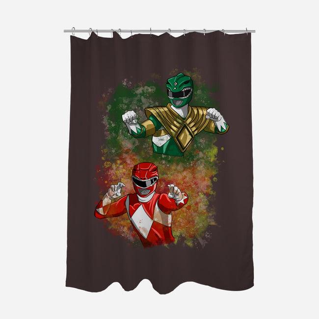 Green Vs Red-none polyester shower curtain-nickzzarto