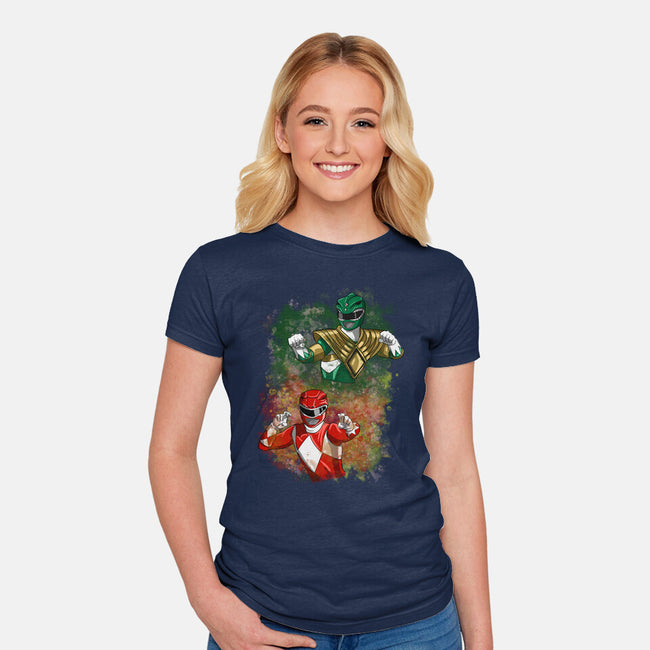 Green Vs Red-womens fitted tee-nickzzarto