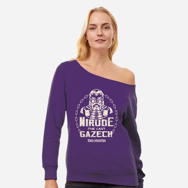 Nirude-womens off shoulder sweatshirt-Logozaste