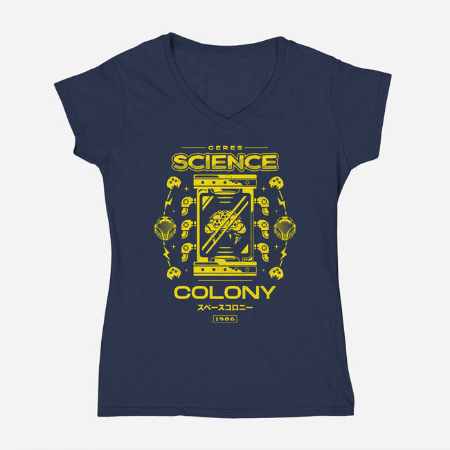 Science Colony-womens v-neck tee-Logozaste