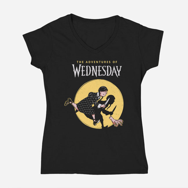 The Adventures Of Wednesday-womens v-neck tee-Getsousa!