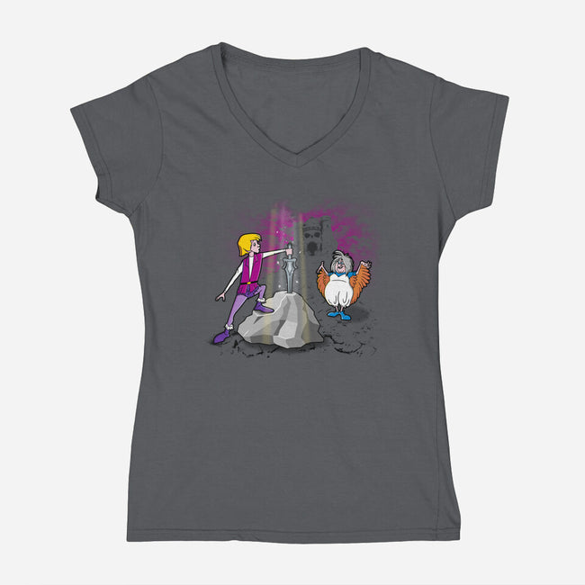 The Sword In The Grayskull-womens v-neck tee-se7te