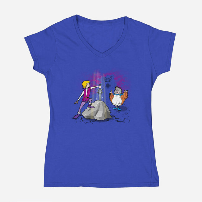 The Sword In The Grayskull-womens v-neck tee-se7te
