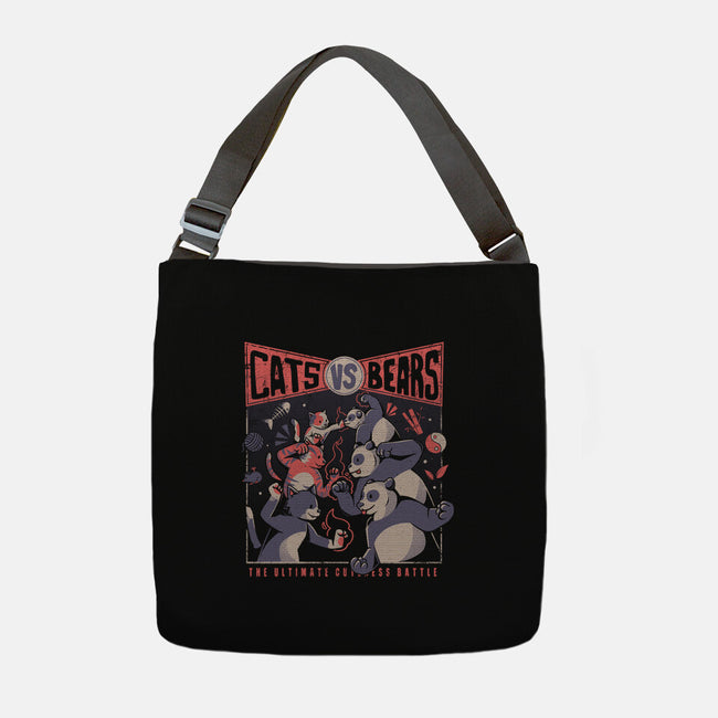 Cats Vs Bears-none adjustable tote bag-tobefonseca