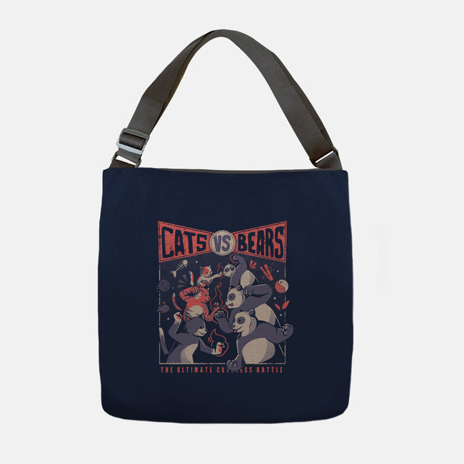 Cats Vs Bears-none adjustable tote bag-tobefonseca
