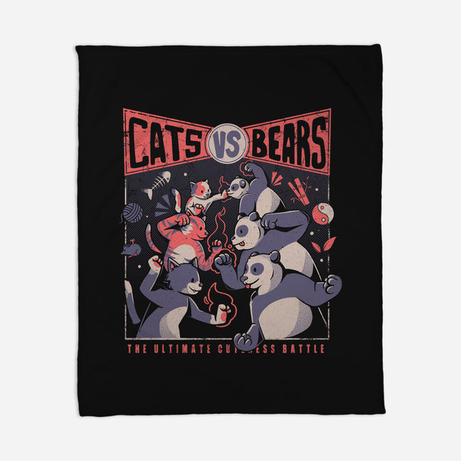 Cats Vs Bears-none fleece blanket-tobefonseca