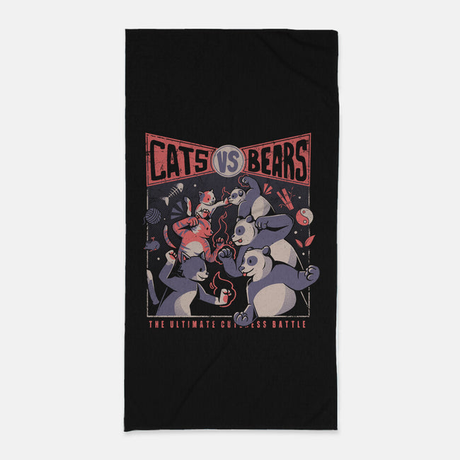 Cats Vs Bears-none beach towel-tobefonseca