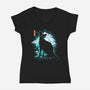 Japanese Cat-womens v-neck tee-IKILO