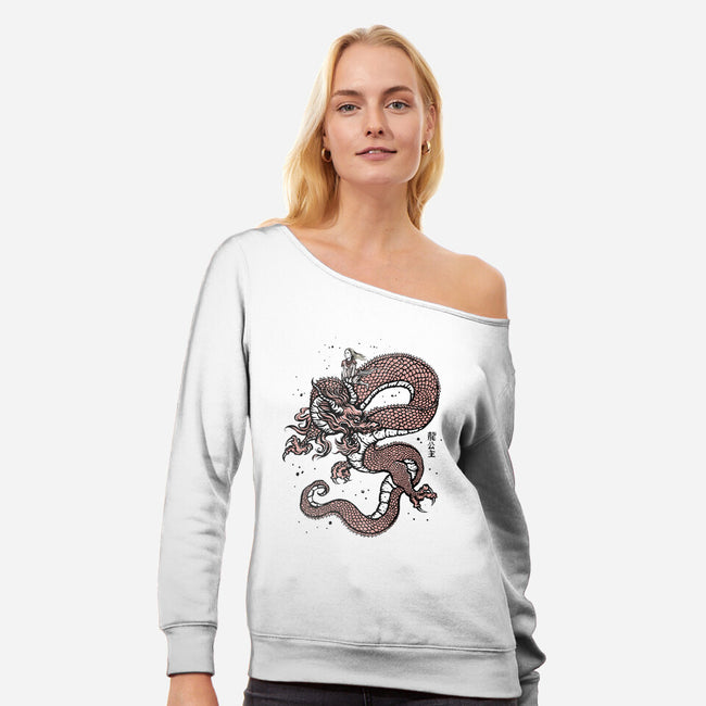 Princess Of Dragons-womens off shoulder sweatshirt-kg07