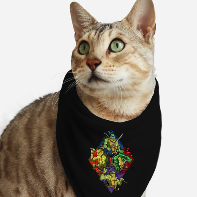 The Turtle Brothers-cat bandana pet collar-nickzzarto