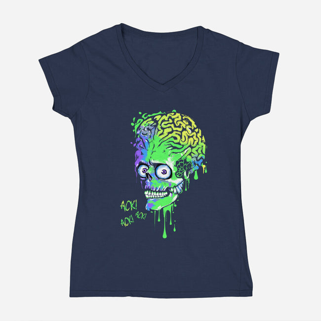 Colorful Martian-womens v-neck tee-IKILO