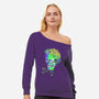 Colorful Martian-womens off shoulder sweatshirt-IKILO