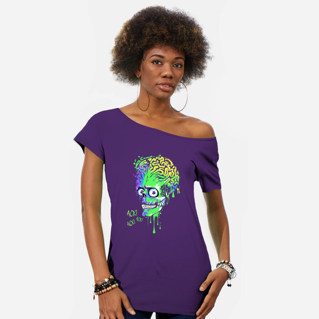 Colorful Martian-womens off shoulder tee-IKILO