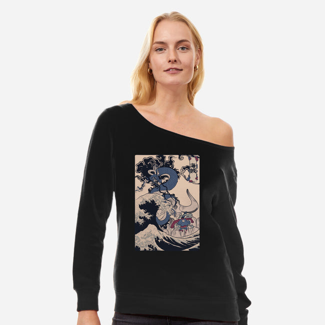 Kaizoku-womens off shoulder sweatshirt-Zody