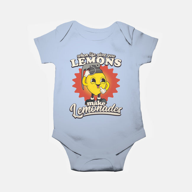 Lemons To Lemonades-baby basic onesie-RoboMega