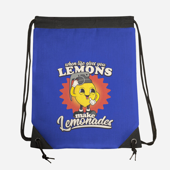 Lemons To Lemonades-none drawstring bag-RoboMega