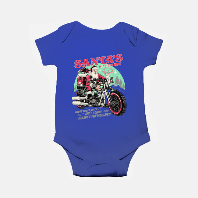 Santa's Midnight Ride-baby basic onesie-momma_gorilla