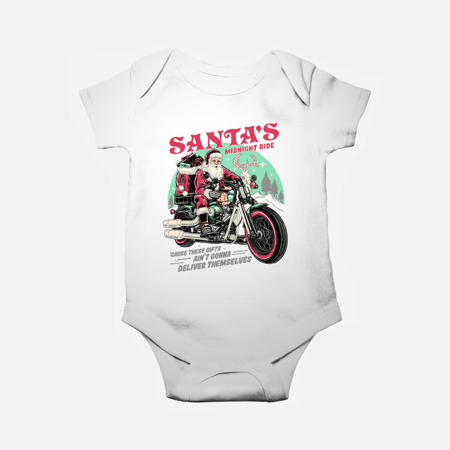 Santa's Midnight Ride-baby basic onesie-momma_gorilla