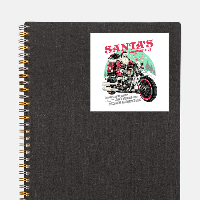 Santa's Midnight Ride-none glossy sticker-momma_gorilla