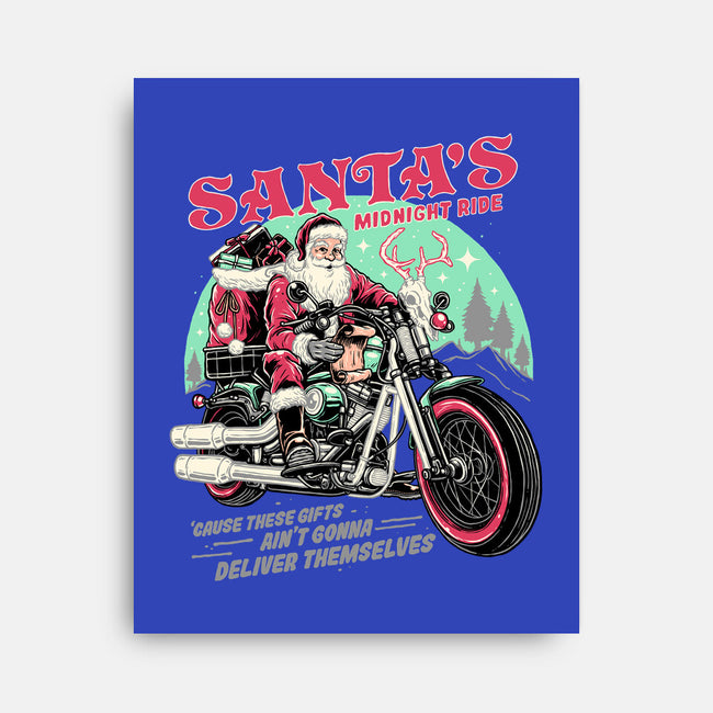 Santa's Midnight Ride-none stretched canvas-momma_gorilla