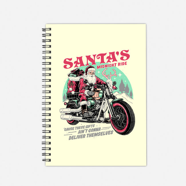 Santa's Midnight Ride-none dot grid notebook-momma_gorilla