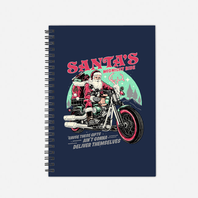 Santa's Midnight Ride-none dot grid notebook-momma_gorilla