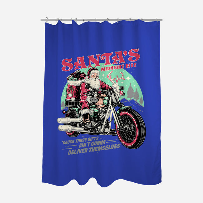 Santa's Midnight Ride-none polyester shower curtain-momma_gorilla