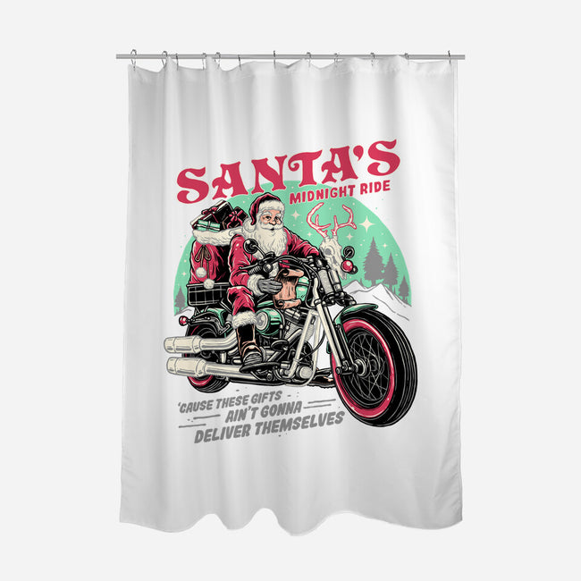 Santa's Midnight Ride-none polyester shower curtain-momma_gorilla