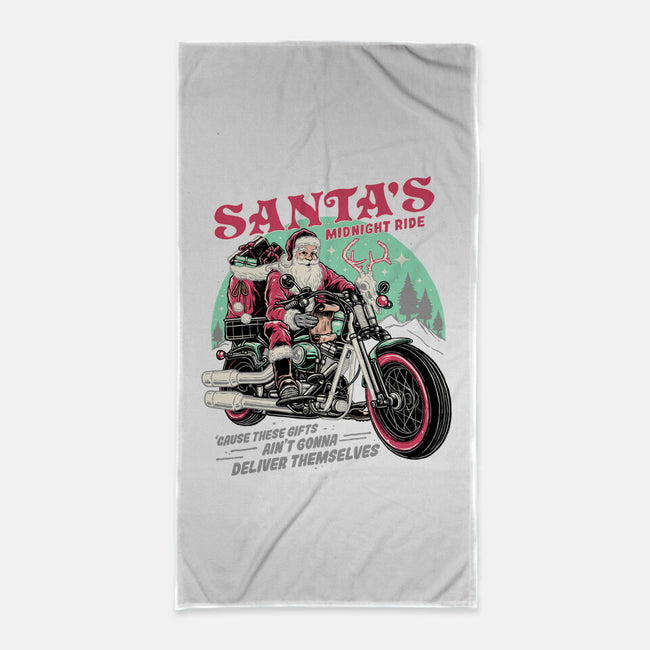 Santa's Midnight Ride-none beach towel-momma_gorilla