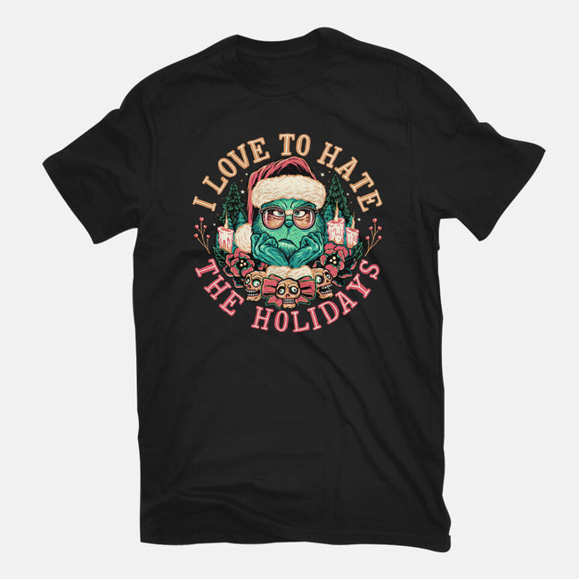 Love To Hate The Holidays-womens fitted tee-momma_gorilla