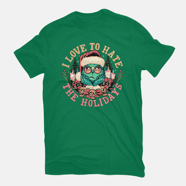 Love To Hate The Holidays-womens fitted tee-momma_gorilla