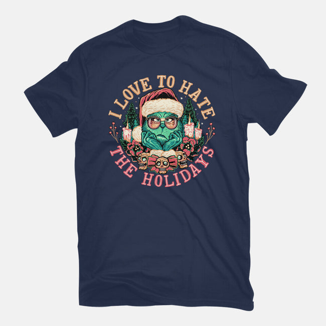 Love To Hate The Holidays-womens fitted tee-momma_gorilla