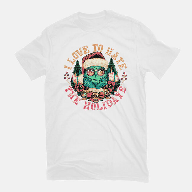 Love To Hate The Holidays-womens fitted tee-momma_gorilla