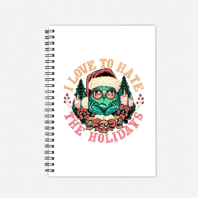 Love To Hate The Holidays-none dot grid notebook-momma_gorilla