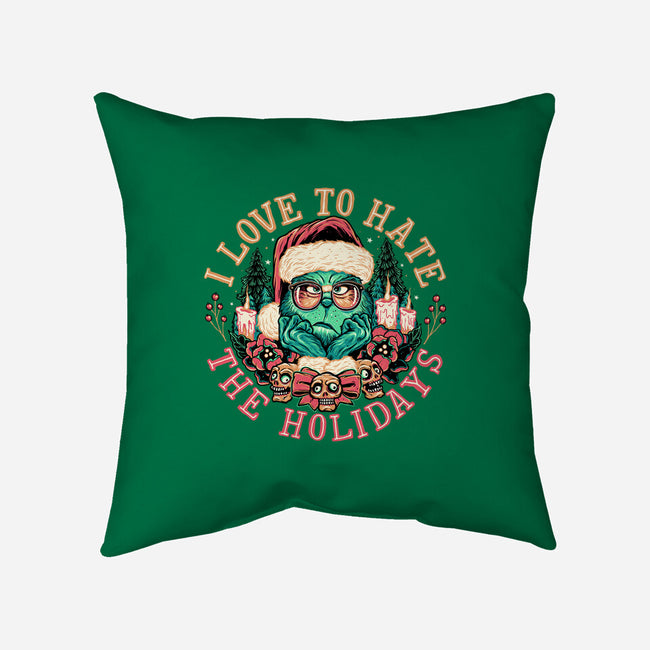 Love To Hate The Holidays-none removable cover w insert throw pillow-momma_gorilla