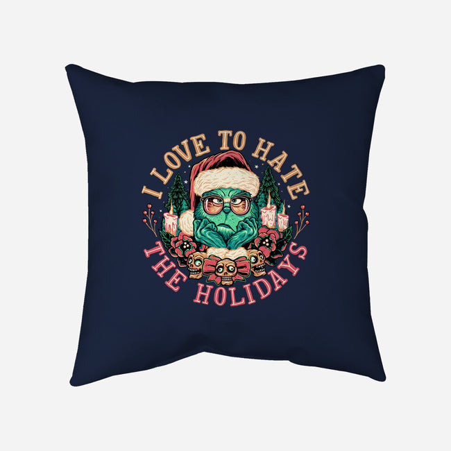 Love To Hate The Holidays-none removable cover w insert throw pillow-momma_gorilla