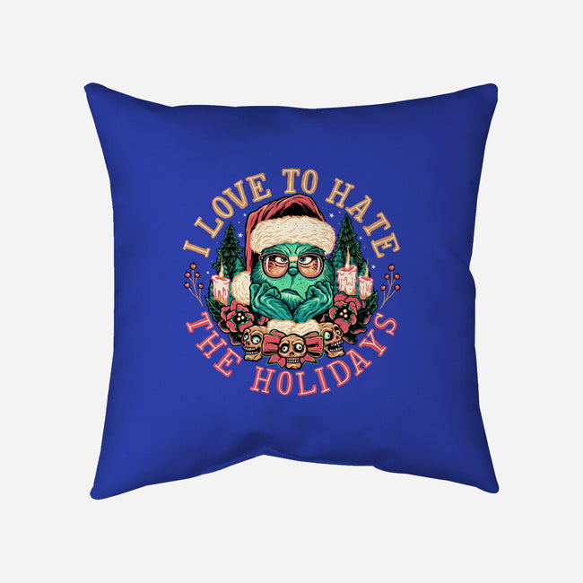 Love To Hate The Holidays-none removable cover w insert throw pillow-momma_gorilla