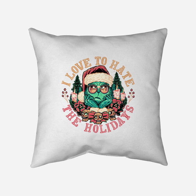 Love To Hate The Holidays-none removable cover w insert throw pillow-momma_gorilla