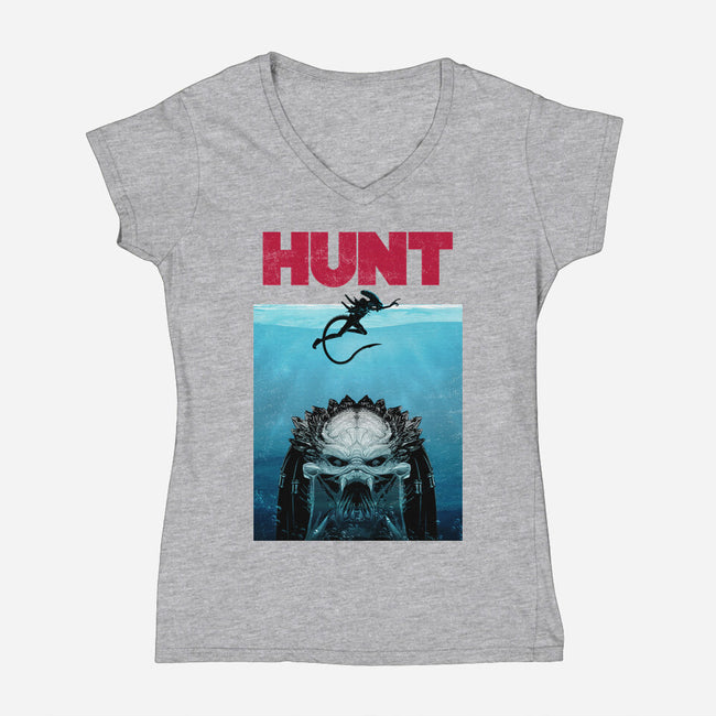 Hunt-womens v-neck tee-clingcling