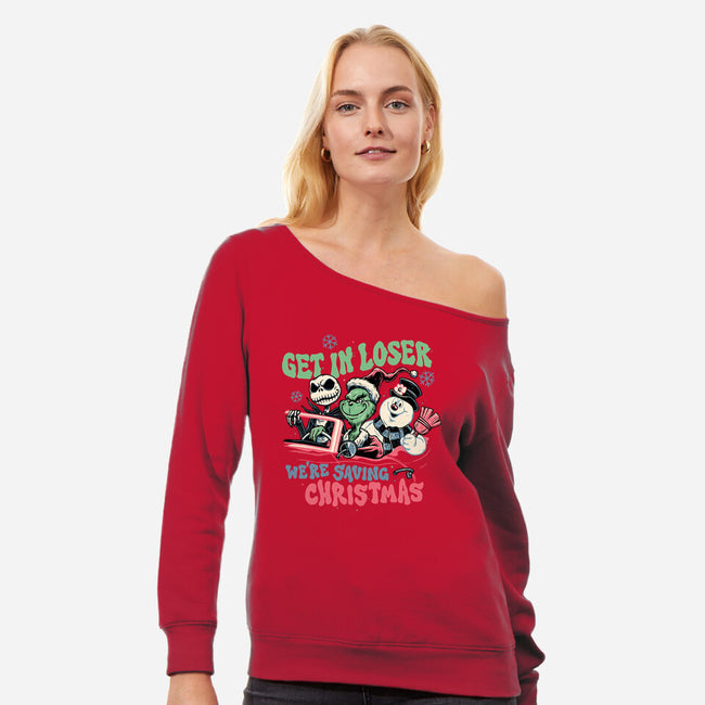 Christmas Losers-womens off shoulder sweatshirt-momma_gorilla