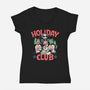Holiday Club-womens v-neck tee-momma_gorilla